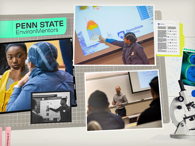 以学生、宾夕法尼亚州立大学环境导师和研究设备图片为主题的图片