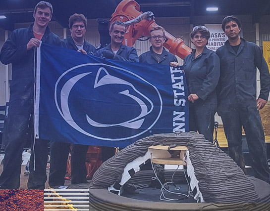 The Penn State Den@Mars team in the NASA 3D-Printed Habitat Challenge.